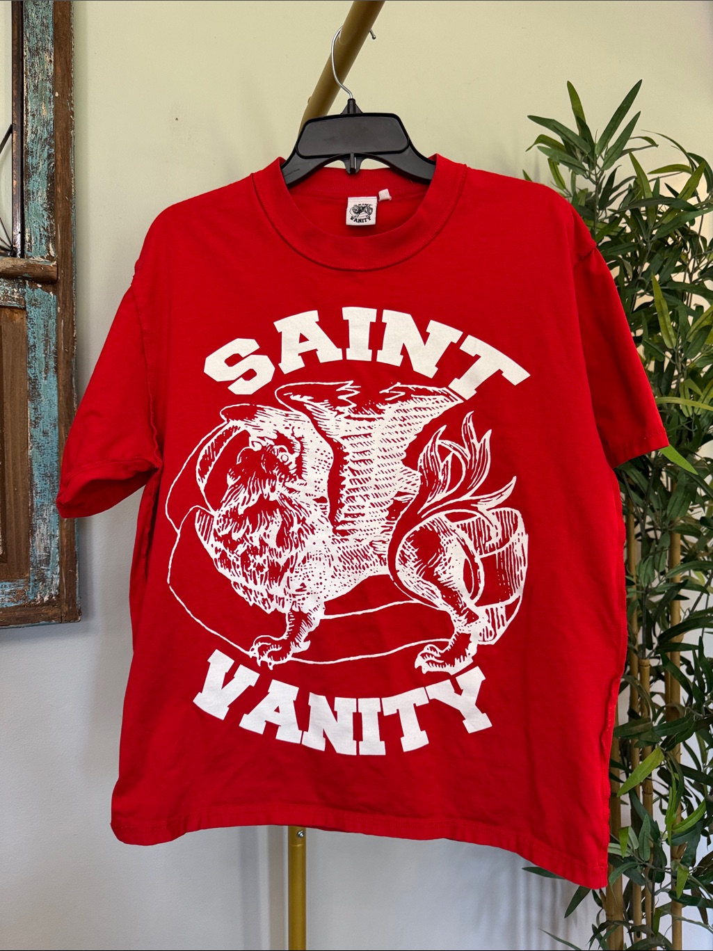 Saint Vanity Red Graphic Crewneck Sweatshirt